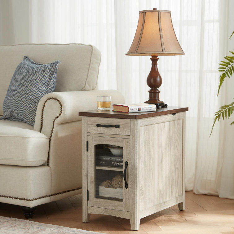 Aneshia End Table with Storage and Charging Station